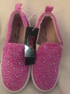 Girls Pink Sequin Loafers Size 12 Bobbie Brooks Slip Ons - Picture 1 of 3