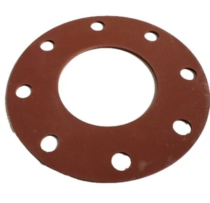 Menge 4 VOLLFLÄCHIGE TYP FLANSCHDICHTUNG GRÖSSE 4 ZOLL ROT 1/8 ZOLL MIT 8 SCHRAUBENLÖCHERN 150 Pfund - Bild 1 von 8