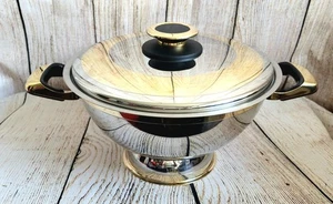 Cameo Royale Stainless Steel And Gold Plated 26 Cm Serving Dish- FREE POSTAGE - Picture 1 of 7