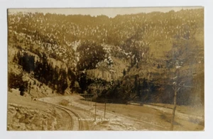 Entrance to Box Canyon Railroad RPPC Postcard c1909 Lewistown Montana MT Tracks - Picture 1 of 2