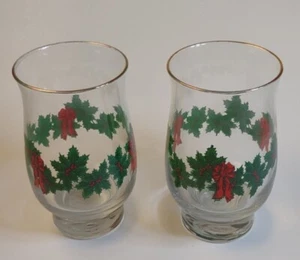 2 vasos de Navidad vintage Libbey acebo y baya navideñas - Imagen 1 de 4