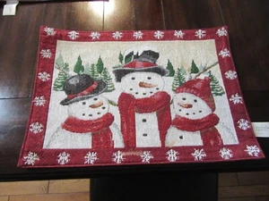 Posten 7 von 14 - 4 Tischsets - Schneemänner Schneeflocken Khol's Nikolaus Platz - Bild 1 von 3