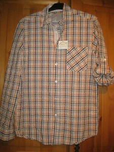 REWARD Herren Hemd Gr.S - 44/46 orange kariert crashoptik NEU - Bild 1 von 5