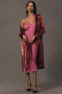 By Anthropologie Femme Sheer Trench Coat new size S Raspberry color - Picture 1 of 8