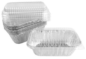 Handi-Foil 1 lb. Aluminum Foil Mini-Loaf/Bread Baking Pan w/Clear Low Dome Lid 