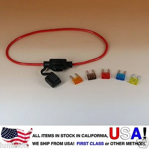 NEU MINI KLINGE Stil APM ATM Inline 16AWG Sicherungshalter (wasserdicht) + SICHERUNGSSET - Bild 1 von 4