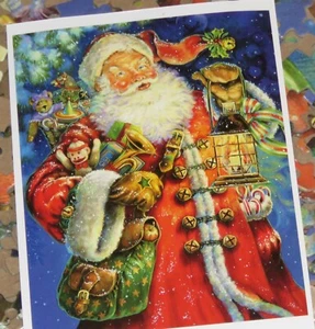 Donna Race Art - St. Nick Lights the Way - Santa Christmas Puzzle - Sealed Bag - Picture 1 of 3