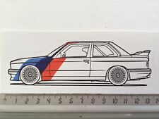 Naklejka / naklejka, BMW E30 M3 z paskami M-Sport, szkic (duży)