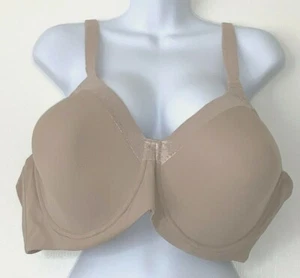 Leading Lady Beige Underwire Satin T Shirt Bra, Women's Size 48D - Picture 1 of 6