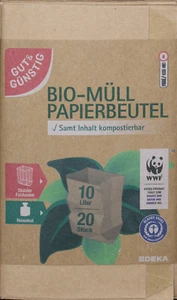Gut & Günstig Bio Müll Papierbeutel 20 Stück a 10 Liter - Bild 1 von 8