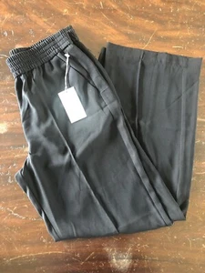 Women's High-Rise Wide Leg Linen Pull-On Pants black - Picture 1 of 9