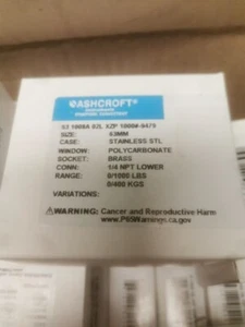 Ashcroft 63 1008A 02L XZP 1000# 9479 63MM STAINLESS 1/4 NTP 1000PSI 400KG GAUGE - Picture 1 of 5