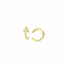  14K Massiv Gelbgold Diamant Kreuz Ohr Manschette Ohrringe - minimalistisch
