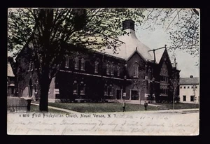 c1905 first Presbyterian Church Mount Vernon New York postcard - Picture 1 of 2