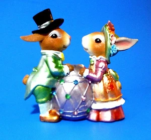 EASTER DECORATION. EASTER BUNNY TABLE TOP. EASTER BUNNIES . LOVE BUNNIES COUPLE. - Picture 1 of 4