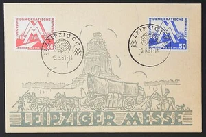 LSS Germany DDR 1951 Leipzig Fair Cover #78 #79 Used Postmarked - Picture 1 of 2