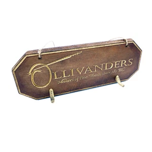 Ollivanders Wood Sign and Wand Holder Original - Picture 1 of 4