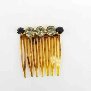 Vintage Large Rhinestone Hair Comb - Picture 1 of 7