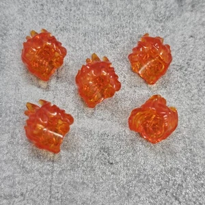 5pack Trans Orange Flame Fire Hair Blocks Accessories for Minifigures gt6fh25 - Picture 1 of 2