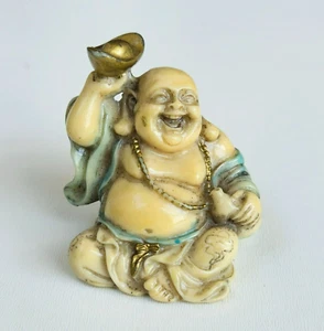 Vintage Chinese Resin Figurine Laughing Happy Budda - Bild 1 von 4