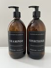 Amber GLASS 500 ml Pump Dispenser Bottles Set Of TWO  Shampoo and Conditioner