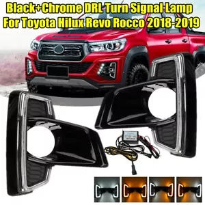 For Toyota Hilux Revo Rocco 2018 2019 LED Daytime Running Light DRL Fog Lamp - Picture 1 of 14