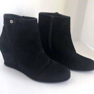 Stuart Weitzman Gr. 6 Wildleder schwarze Keilabsatz-Booties - Bild 1 von 12