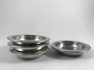 Vtg 24K ELECTRO G/P - Set of 4 ROUND Individual BUTTER PATS with GLASS LINERS - Picture 1 of 9