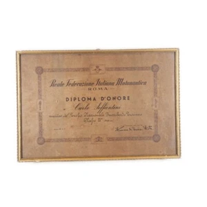 Diploma d'onore Reale Federazione Italiana Motonautica firmato Aimone di Savoia - Picture 1 of 1