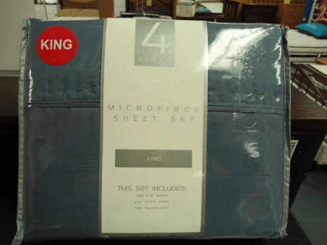 Juego de sábanas de microfibra Almyra tamaño king NUEVO sábanas azul país Foto 1 de 1