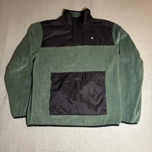 Vans Off The Wall Sherpa Pullover Mens Medium 1/4 Button Fleece Nylon Elastic - Picture 1 of 22
