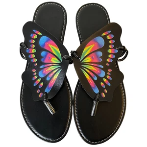 Fankiway Damen Schmetterling Pantoletten Sandalen Freizeit Clip Toe flach Sommer Hausschuhe - Bild 1 von 7