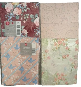 Vintage Wrapping Paper Wedding Bridal Shower American Greetjngs embossed floral - Picture 1 of 7