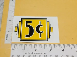 Pegatina para máquina expendedora 5C estilo Art Deco amarillo/negro V-90-5 - Imagen 1 de 1