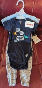New Gerber 3 To 6 Months Dino Themed 2 Onesies And One Pant - Picture 1 of 4