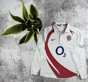 Vintage Nike England 2003/2004 Rugby Y2K O2 Long Sleeve JerseyPolo T Shirt - Picture 1 of 11