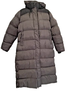 Superdry Women's Ripstop Longline Puffer Jacket Black Grid Size 16 New With Tag - Picture 1 of 8