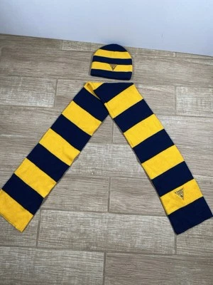 Conjunto de gorro y bufanda de la policía estatal de Nueva Jersey azul amarillo a rayas logotipo invierno cálido Foto 1 de 4