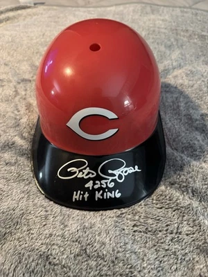 Pete Rose Signed Helmet 4256 Hit King Inscribed Cincinnati Reds - Image 1 of 4