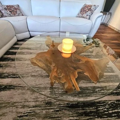 "39" Elegante Mesa de Centro Raíz de Teca, Tapa de Cristal no incluida. Foto 1 de 3