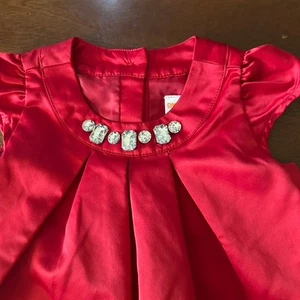 Vestido Gymboree Rojo Satinado Burbuja con Joyas Talla 2T - Imagen 1 de 5