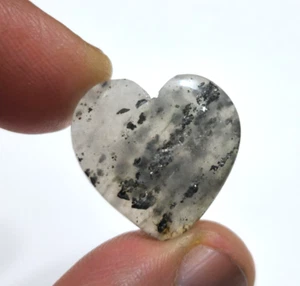 Precioso cabujón corazón piedra solar negro 27,30 crt piedras preciosas sueltas para joyería - Imagen 1 de 6