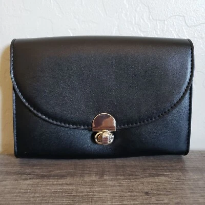 Urban Outfitters Naomi черный искусственной кожи застежки бумажник клапан поворот замок застежки - Изображение 1 из 4