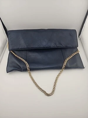 Vintage MCM PALIZZIO Navy Blue 1970's Shoulder Bag Purse Clutch Strap Handle  - Image 1 of 3
