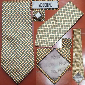 MOSCHINO Vintage 80/90's Cravatta Tie Made in Italy 100% Seta SOIE Silk - Imagen 1 de 7