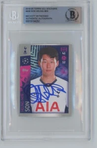 2019-20 Son Heung-min Signed Topps UCL Sticker #458 BAS Beckett Auto - Picture 1 of 1