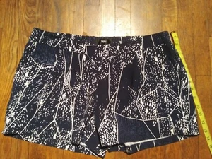 Mossimo Women's Navy Blue White Polyester Elastic Waist Shorts Size L pockets - Picture 1 of 7