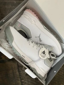 Puma ProAdapt AlphaCat 376157-01 White Silver Pink Women Spikeless Golf Shoe 10 - Picture 1 of 5