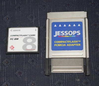 8MB CANON FC-8M COMPACTFLASH CF MEMORY CARD LOW CAPACITY & PCMICIA  ADAPTER - Image 1 of 2
