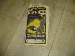 VINTAGE PREMIER GEOGRAPHIA Street Map of Philadelphia+Camden-COMPLETE-FAIR COND* - Picture 1 of 6